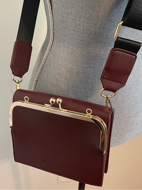 Melie Bianco Handbags - Melie Bianco Wine Red Crossbody with Gold Hardware